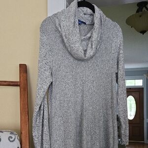 Gray Cowl Neck Sweater Dress